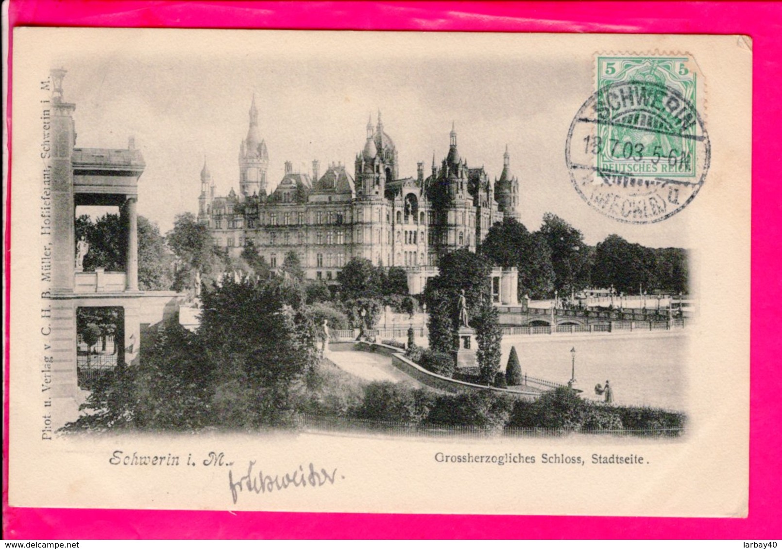 Cpa Carte Postale Ancienne  - Schwerin Grossherzogliches Schloss Stadtseite - Schwerin