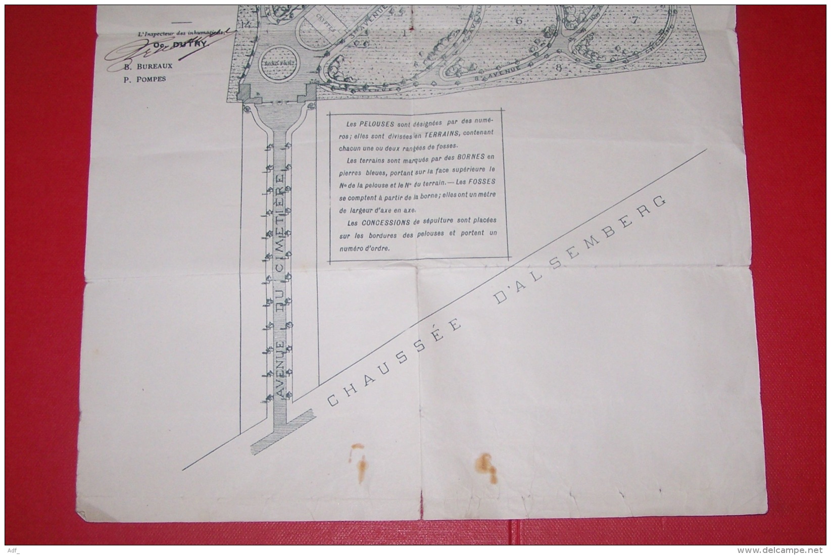 ANCIEN PLAN DU CIMETIERE DE ST SAINT GILLES A CALEVOET SOUS UCCLE, 3 AOUT 1914 - Documents Historiques