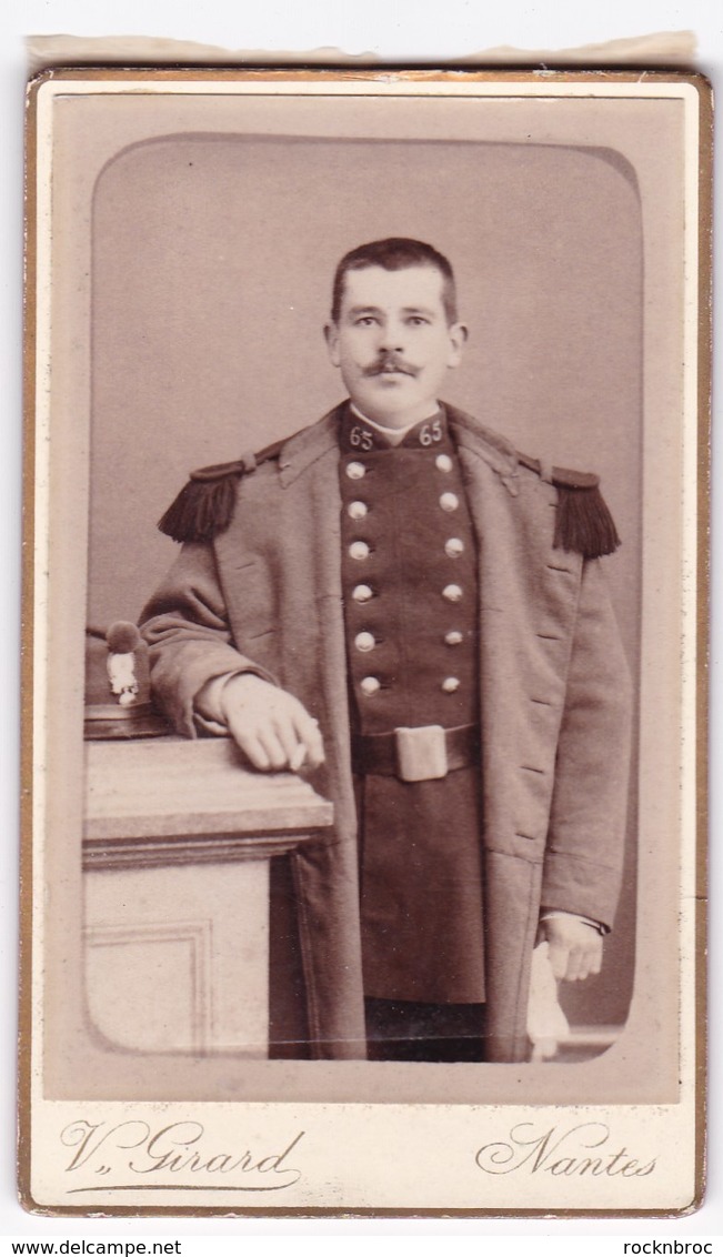 Ancienne Photo Portrait Format CDV Homme Militaire (V. Girard, Nantes) - Personas Anónimos