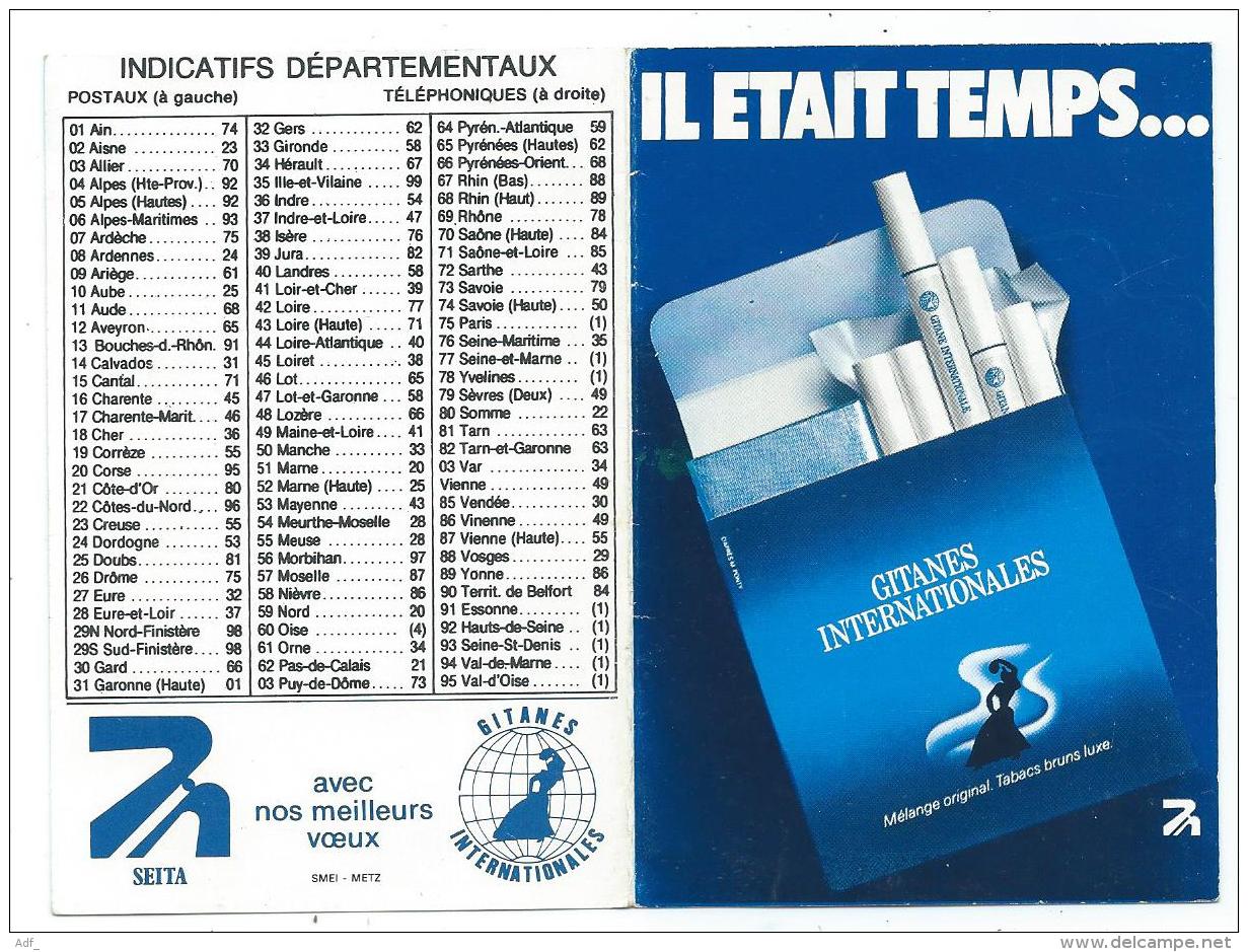 PETIT CALENDRIER 1977 PUB PUBLICITAIRE CIGARETTES GITANES INTERNATIONALES - Petit Format : 1971-80