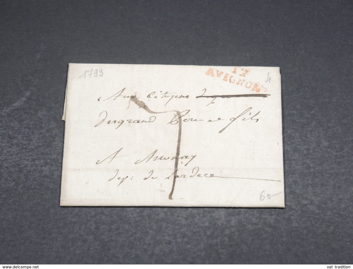 FRANCE - Lettre De Avignon Pour Anonay En 1793 - L 18625 - 1701-1800: Précurseurs XVIII