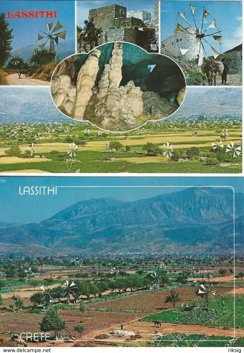 Lassithi - Crete.  Greece. 2 Cards.  # 07644 - Greece