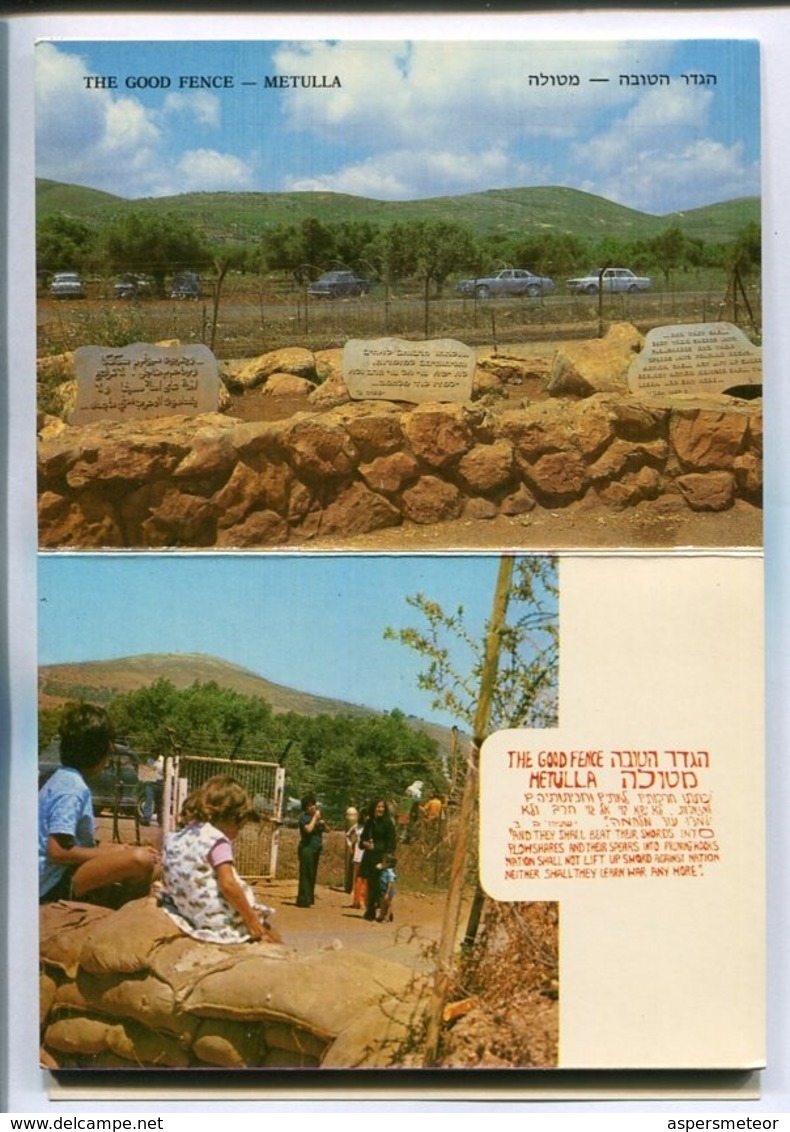 THE GOOD FENCE. METULLA. 10 POSTCARD. PALPHOT LTD. PHOTOSET SOUVENIR LAMBRANÇA GRUSS AUS. CIRCA 1980.-BLEUP - Israël