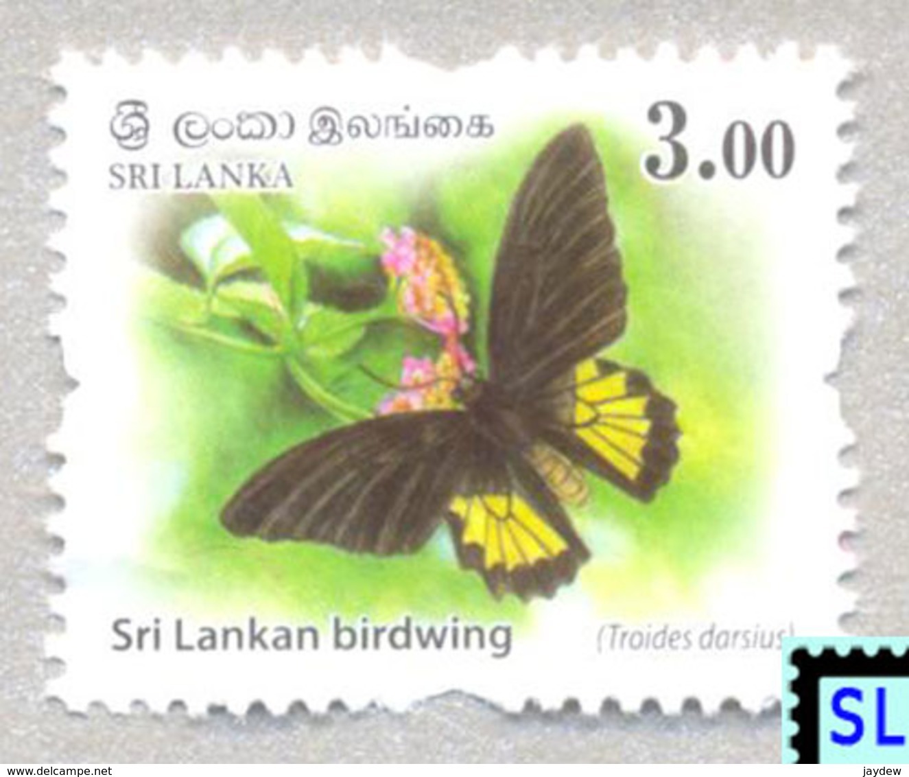 Sri Lanka Stamps 2018, Wild Animals, Butterfly, Butterflies, Definitive, MNH - 1 Of 3v - Sri Lanka (Ceylon) (1948-...)