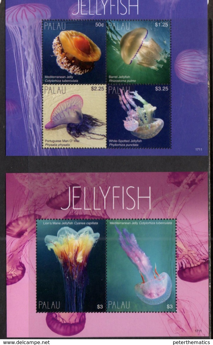 PALAU, 2018, MNH, MARINE LIFE, JELLYFISH,   2 SHEETLET\S, HIGH FV - Vie Marine