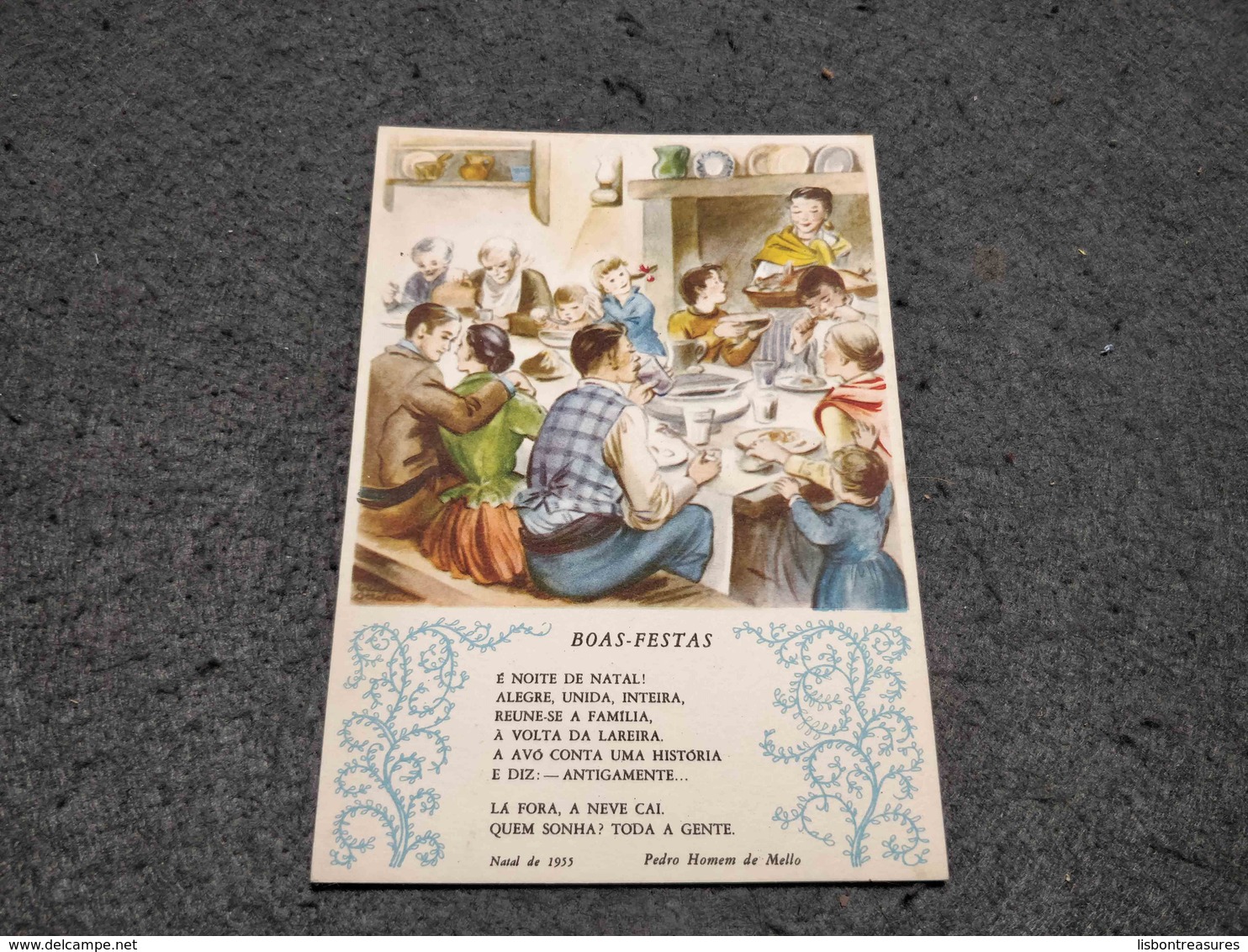 PORTUGAL CHRISTMAS STATIONERY POSTCARD "BOAS-FESTAS " Nº187 1955/56 UNUSED - Enteros Postales