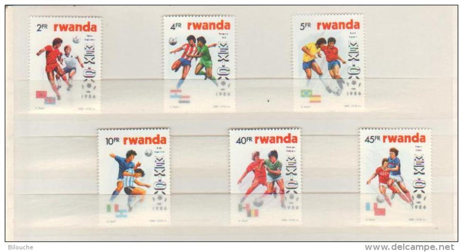 BUZIN / RWANDA 1986 / COUPE DU MONDE DE FOOTBALL A MEXICO / SERIE  COMPLETE / COB 1275-1280 - Neufs