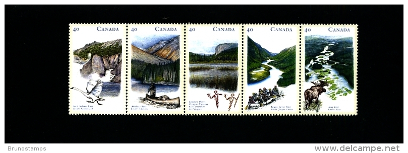 CANADA - 1991  CANADIAN RIVERS  STRIP  MINT NH - Nuovi