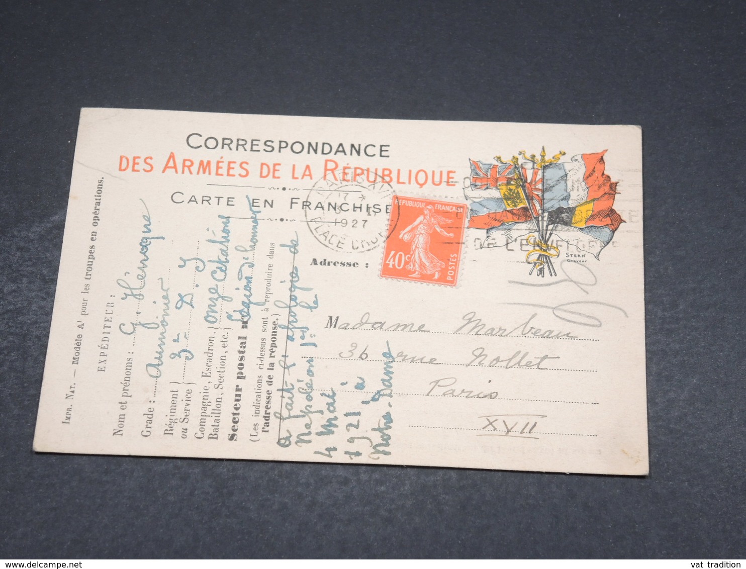 FRANCE - Carte FM Employée En 1927 Pour Paris - L 18655 - Lettres & Documents