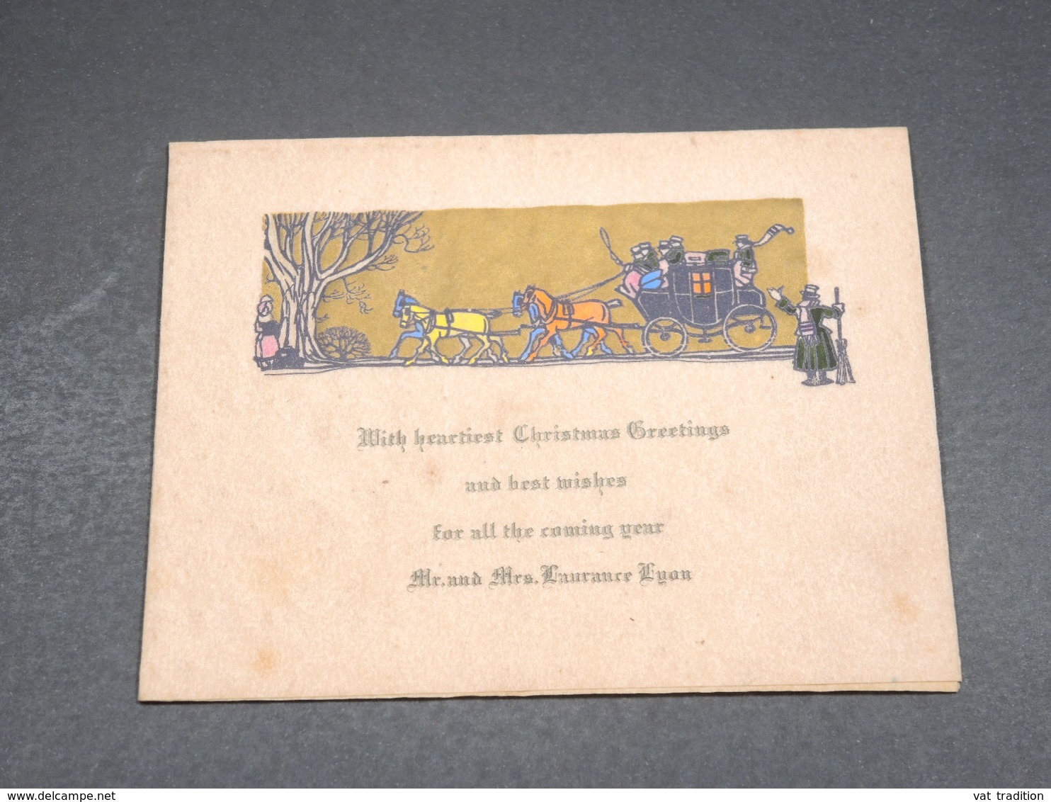 VIEUX PAPIERS - Carte Souvenir Anglaise Joyeux Noël - L 18658 - Obj. 'Souvenir De'