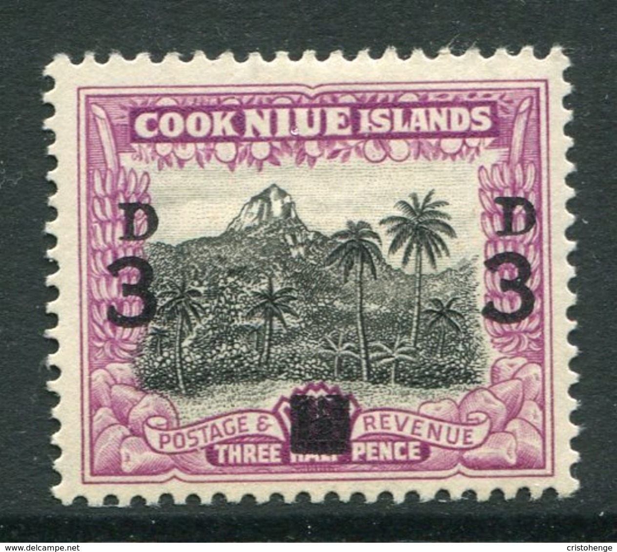 Niue 1940 Surcharge - 8d On 1½d Unissued Tropsical Landscape HM (SG 76) - Niue