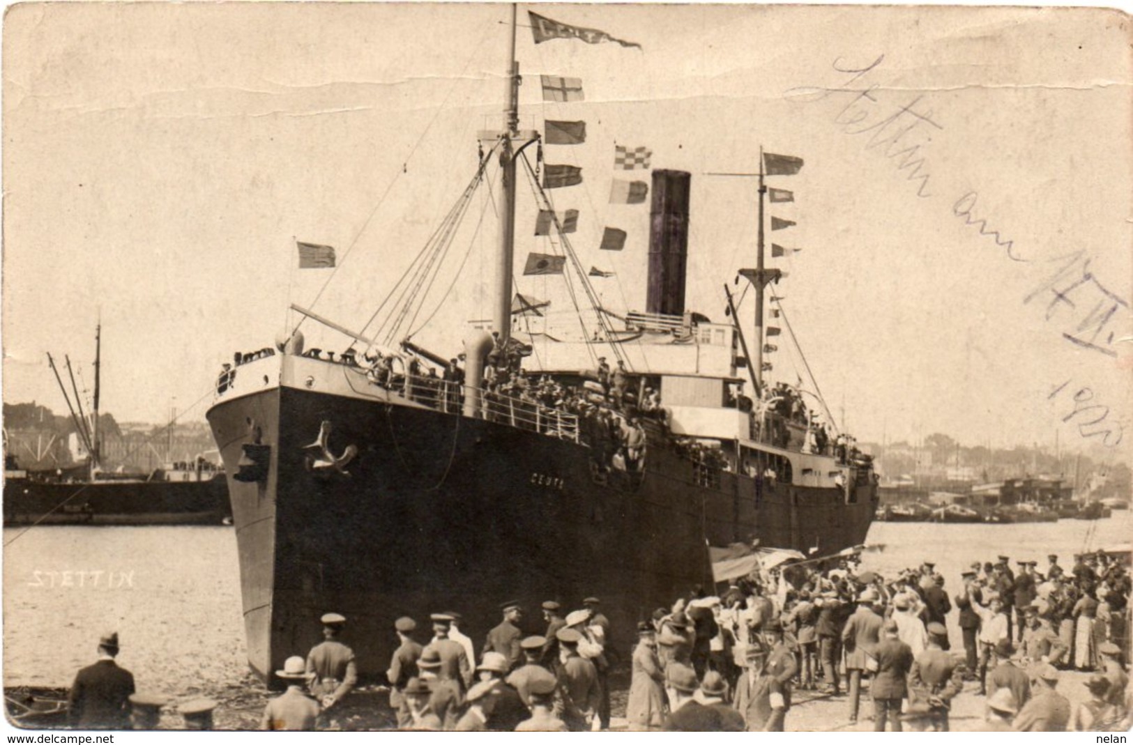 STETTINO-1920-NAVE- CEUTA- IN PORTO - Polonia