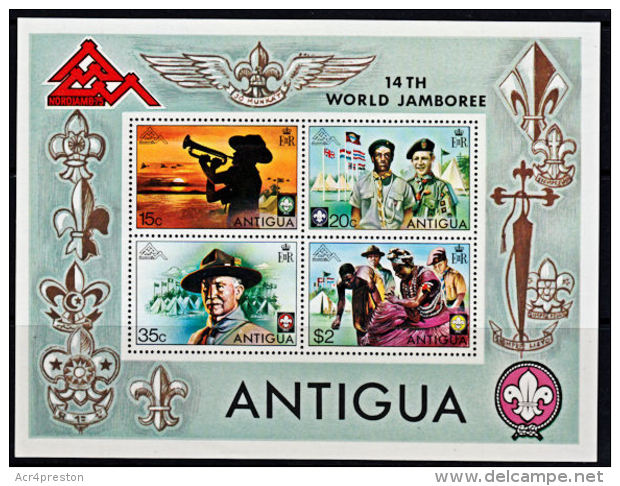 A5382 ANTIGUA 1975, SG MS448 World Scout Jamboree,  MNH - Antigua And Barbuda (1981-...)