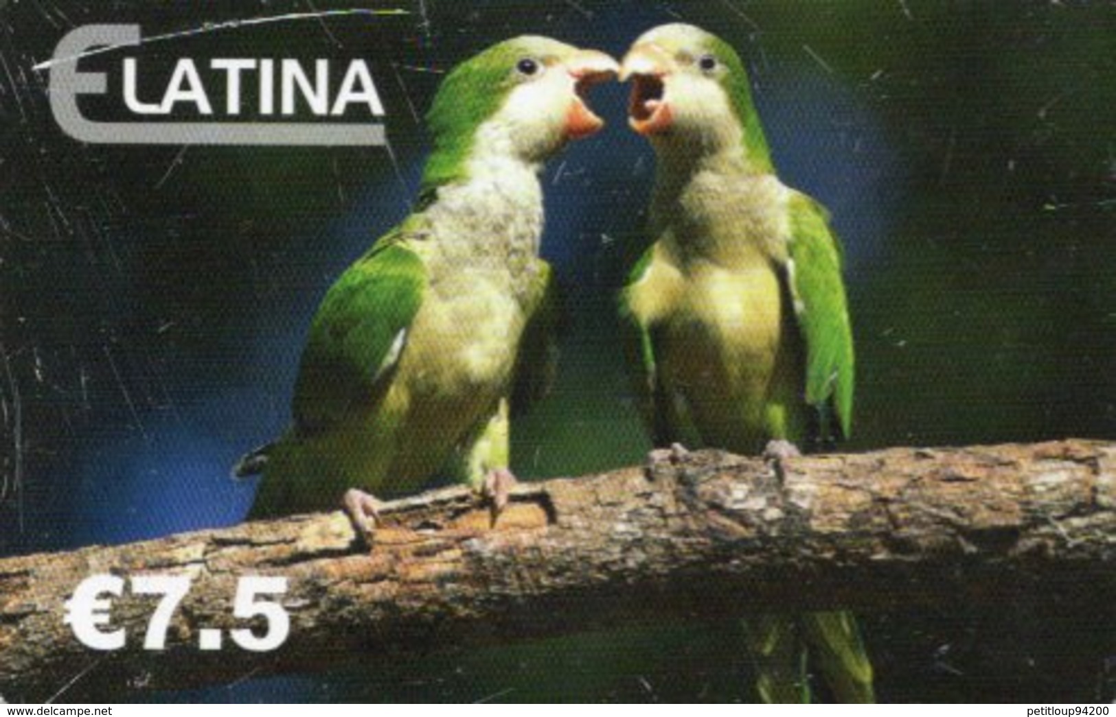 CARTE PREPAYEE  LATINA  *7,5e Perroquets Parrots 2012 - Other & Unclassified