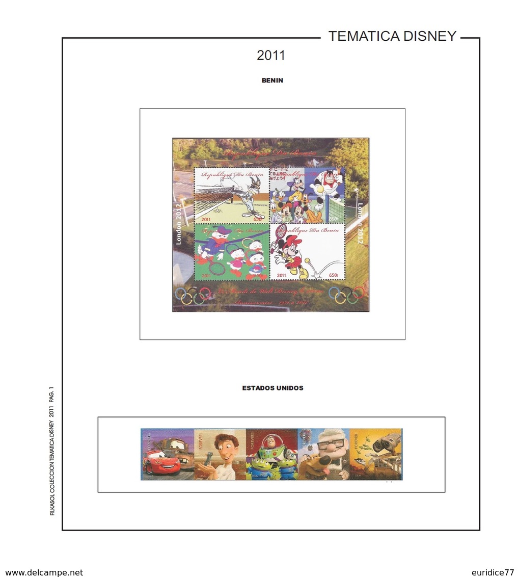 Suplemento Filkasol TEMATICA DISNEY 2011 - Ilustrado Color Album 15 Anillas 270x295 Mm. - Pre-Impresas