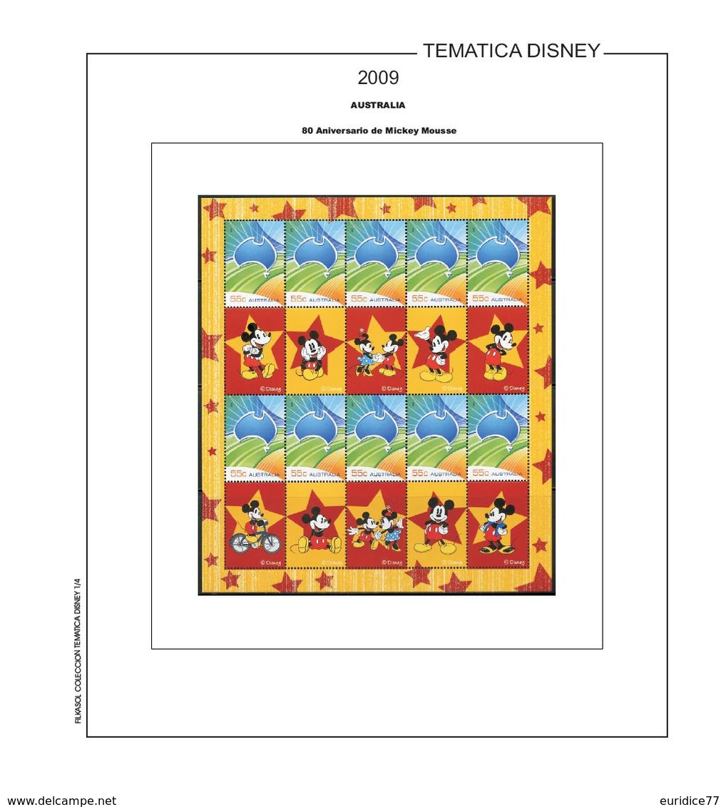 Suplemento Filkasol TEMATICA DISNEY 2009 - Montado Con Filoestuches HAWID Transparentes - Pre-Impresas
