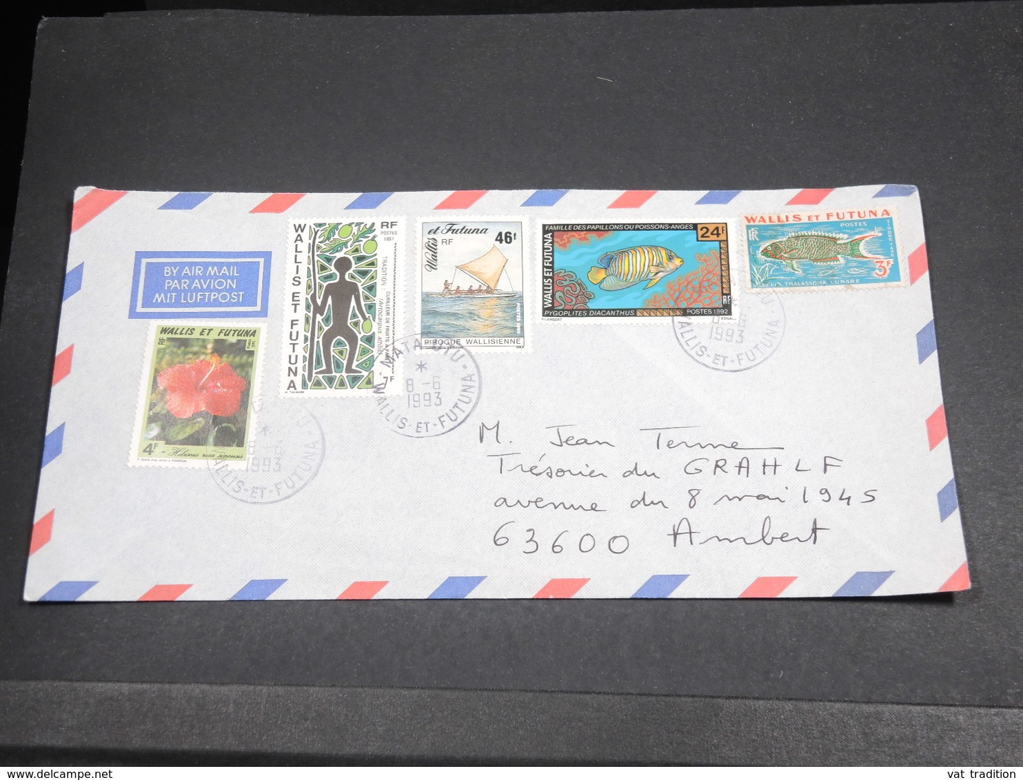 WALLIS & FUTUNA - Enveloppe De Mata Utu Pour Ambert En 1993 , Affranchissement Plaisant Et Varié - L 18693 - Storia Postale