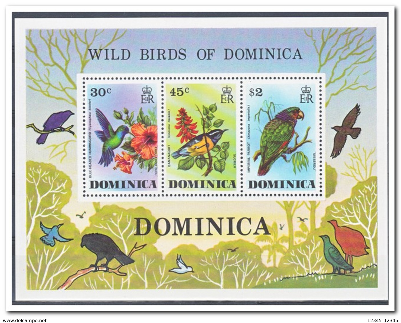 Dominica 1976, Postfris MNH, Flowers, Birds - Dominica (1978-...)