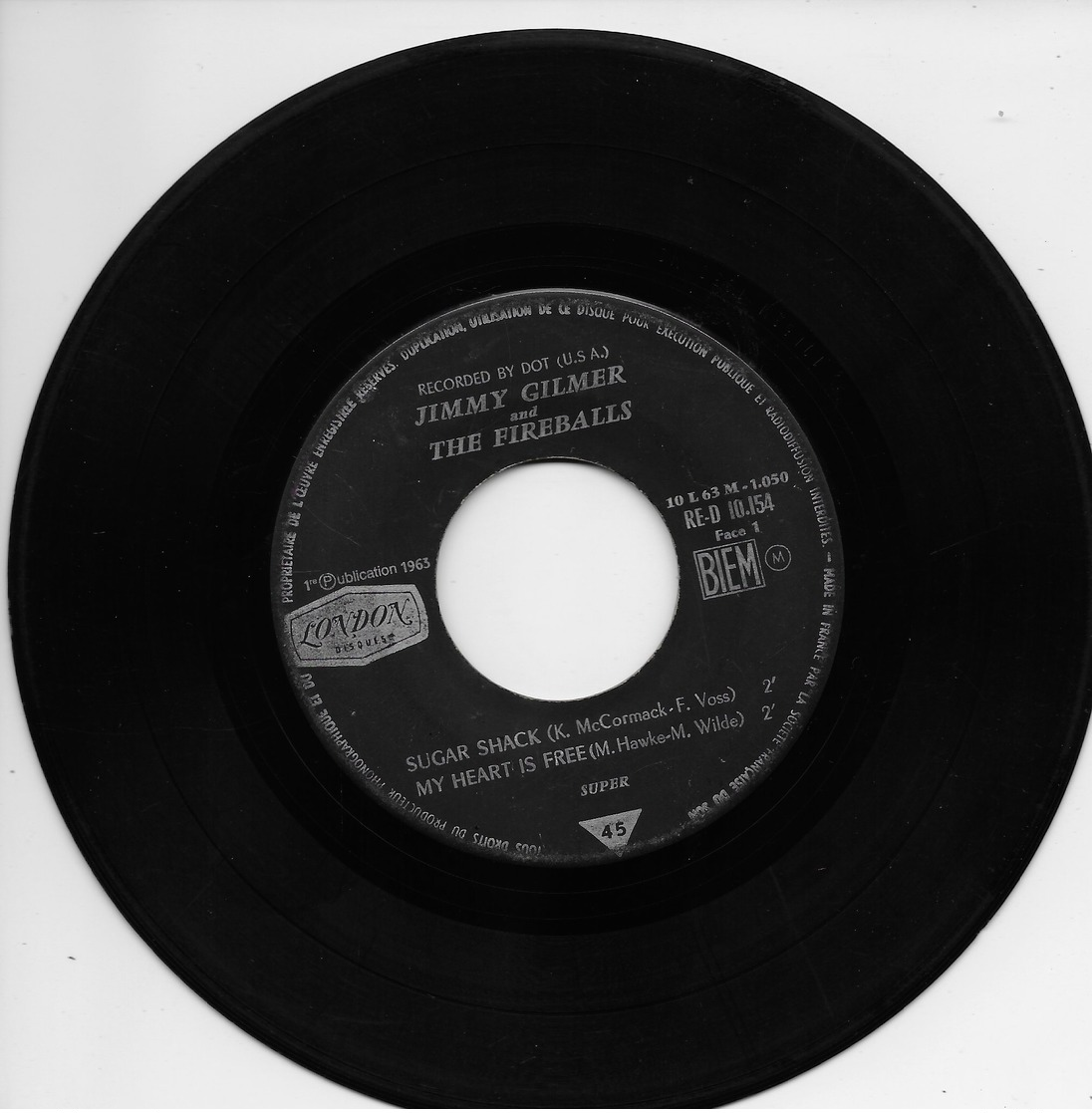 Jimmy Gilmer + The Surfaris 45t. EP "sugar Shake" - Disco, Pop