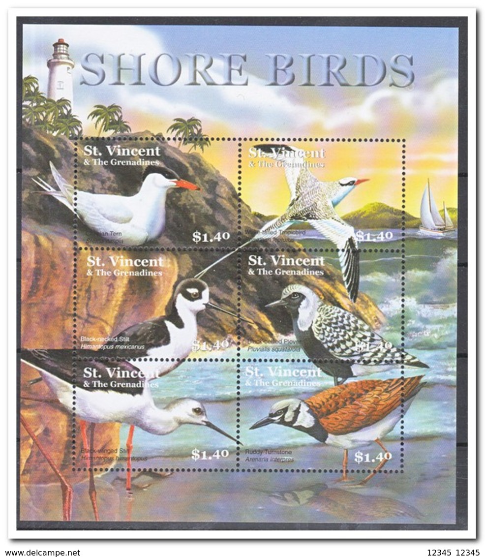 St. Vincent & The Grenadines 2001, Postfris MNH, Birds, Lighthouses - St.-Vincent En De Grenadines