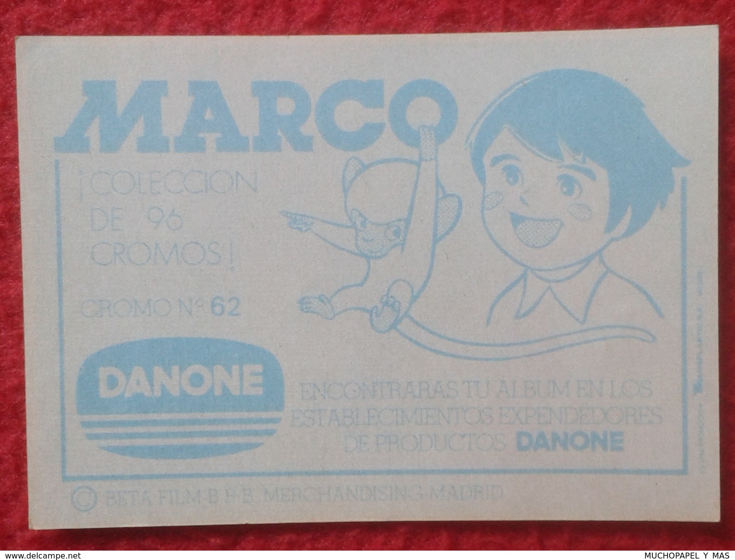 ANTIGUO CROMO DANONE COLECCIÓN MARCO Y AMEDIO AÑOS 70 VER FOTO/S Y DESCRIPCIÓN. SERIE DE DIBUJOS ANIMADOS TVE TELEVISIÓN - Otros & Sin Clasificación