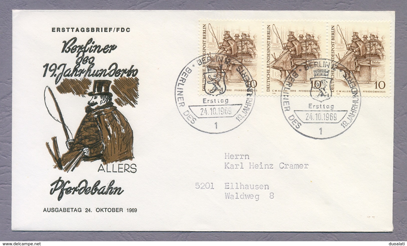 Germany Berlin 1969 8 X FDC Berliner Des 19. Jahrhunderts Famous Berlin People Of The 19th Century - Otros & Sin Clasificación