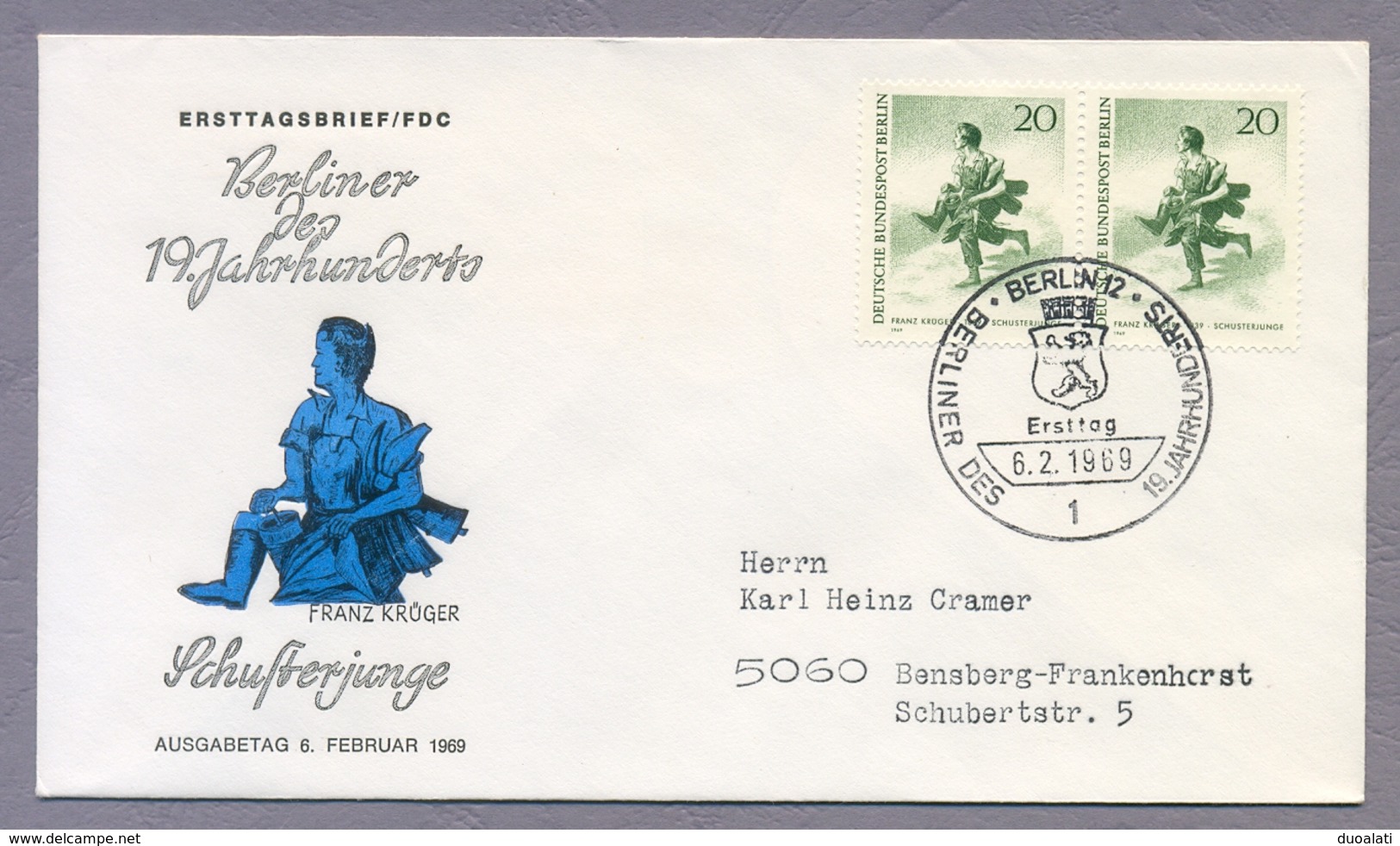 Germany Berlin 1969 8 X FDC Berliner Des 19. Jahrhunderts Famous Berlin People Of The 19th Century - Other & Unclassified