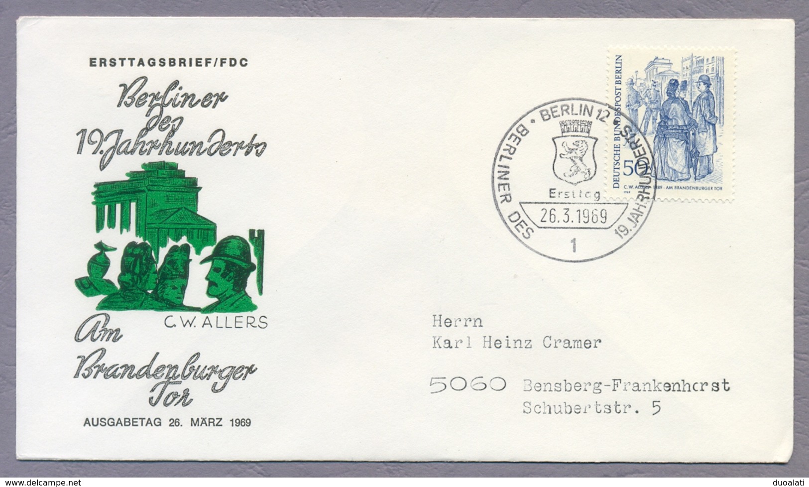 Germany Berlin 1969 8 x FDC Berliner des 19. Jahrhunderts Famous Berlin People of the 19th Century