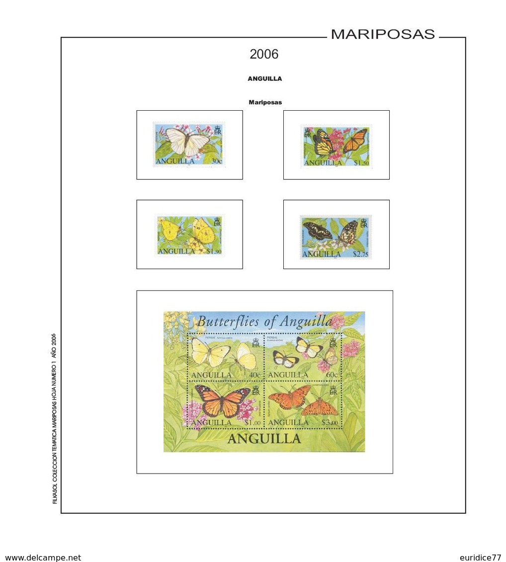 Suplemento Filkasol TEMATICA MARIPOSAS 2006 - Ilustrado Color Sin Montar - Pre-Impresas