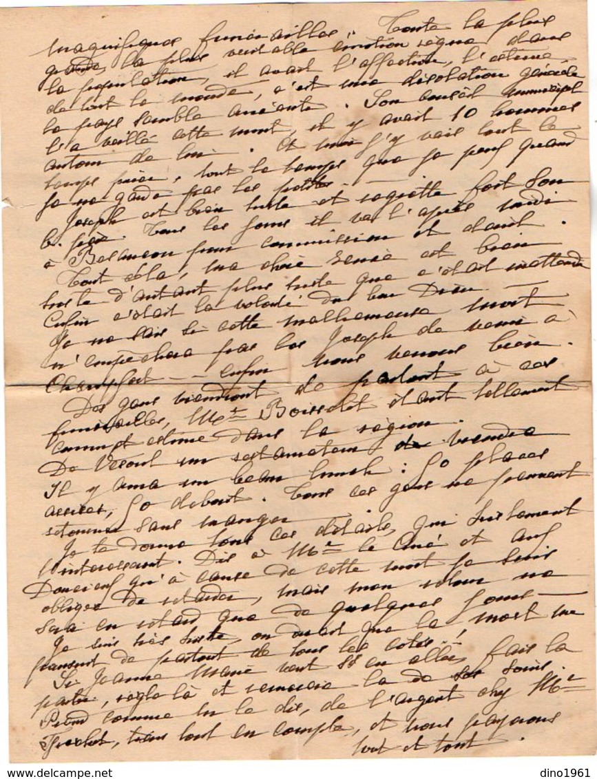 VP12.203  Lettre De Mme La Comtesse De LEUSSE à FILAIN Pour Mme La Comtesse De PERINI à Champfort  Près JALLIEU - Manoscritti