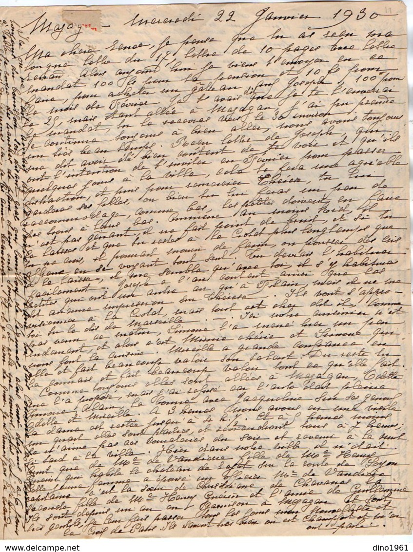 VP12.206 - Lettre De Mme La Comtesse De LEUSSE à MAZAGAN (Maroc ) Pour Mme La Comtesse De PERINI à MARSEILLE - Manuscripts