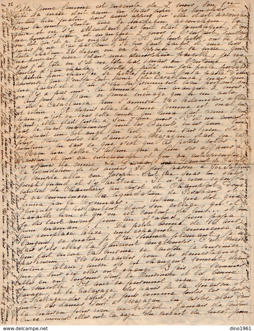 VP12.206 - Lettre De Mme La Comtesse De LEUSSE à MAZAGAN (Maroc ) Pour Mme La Comtesse De PERINI à MARSEILLE - Manuscripts