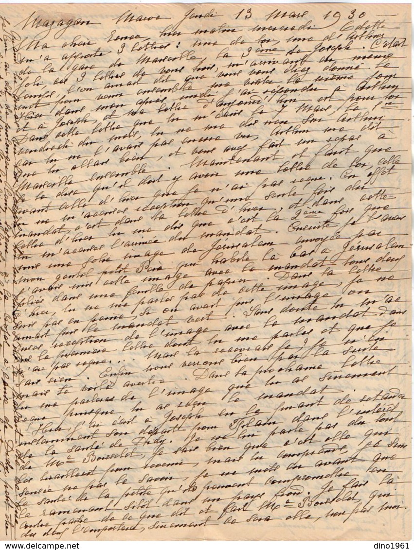 VP12.211 - Lettre De Mme La Comtesse De LEUSSE à MAZAGAN (Maroc ) Pour Mme La Comtesse De PERINI à MARSEILLE - Manuscripts