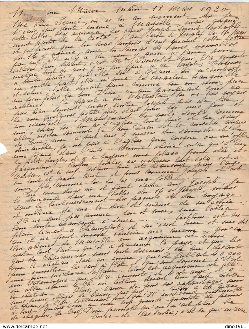 VP12.212 - Lettre De Mme La Comtesse De LEUSSE à MAZAGAN (Maroc ) Pour Mme La Comtesse De PERINI à MARSEILLE - Manuscripts