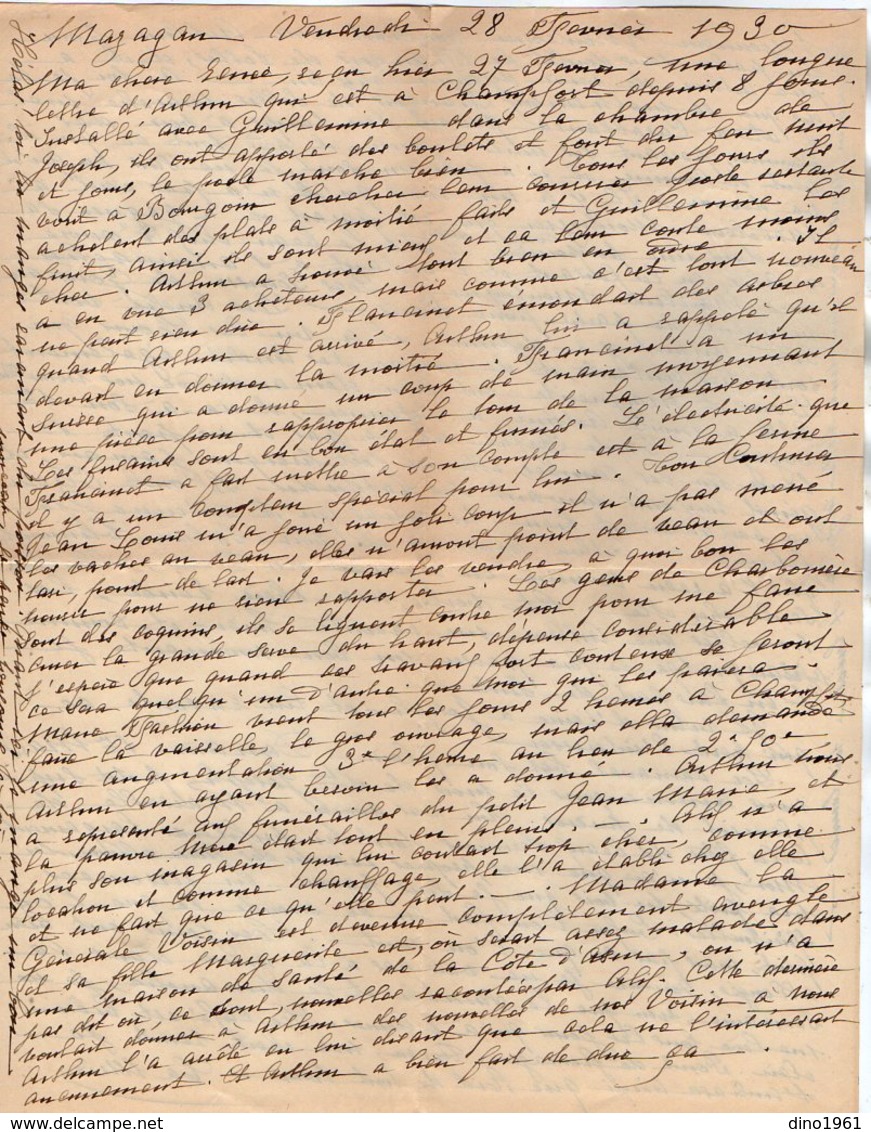 VP12.213 - Lettre De Mme La Comtesse De LEUSSE à MAZAGAN (Maroc ) Pour Mme La Comtesse De PERINI à MARSEILLE - Manuscripts