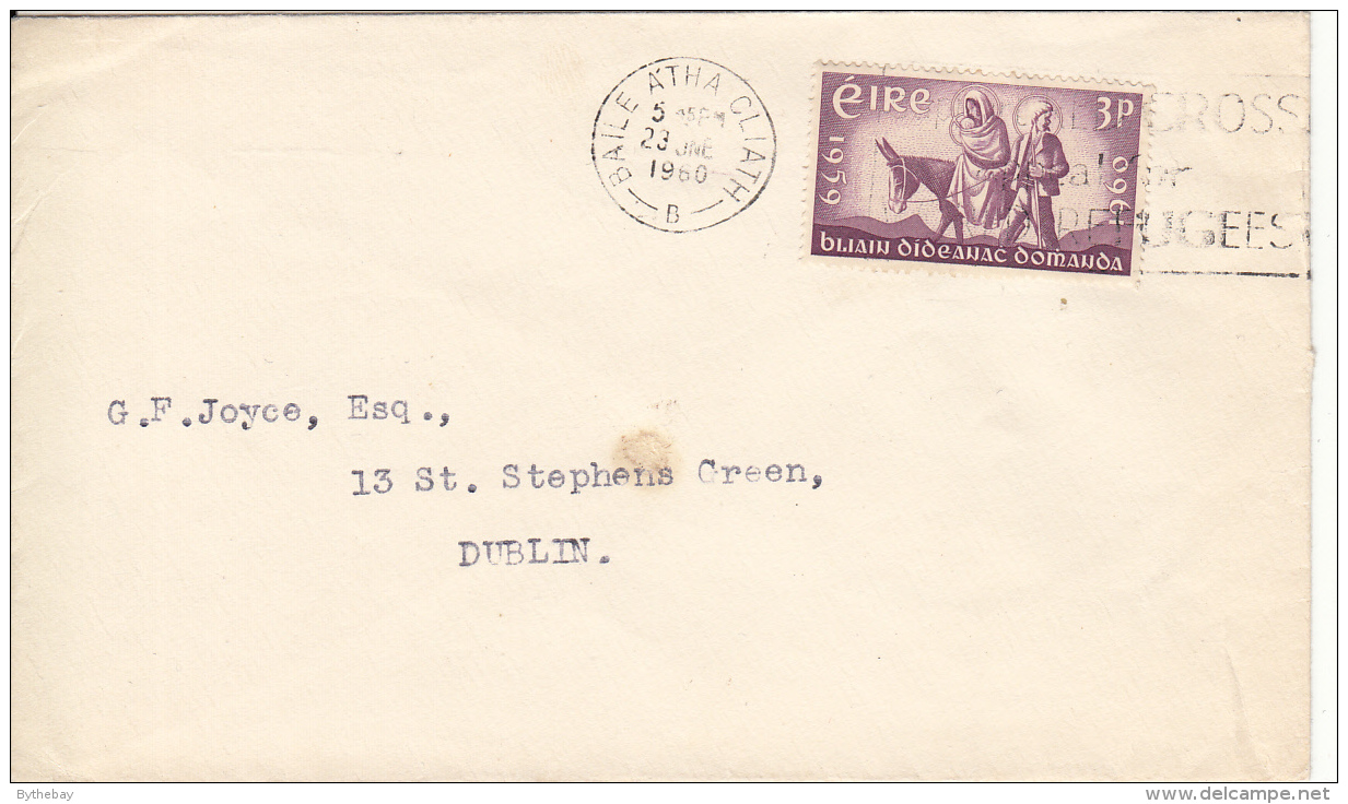 Ireland 1960 Cover To Dublin Scott #173 3p Flight Of The Holy Family - Brieven En Documenten