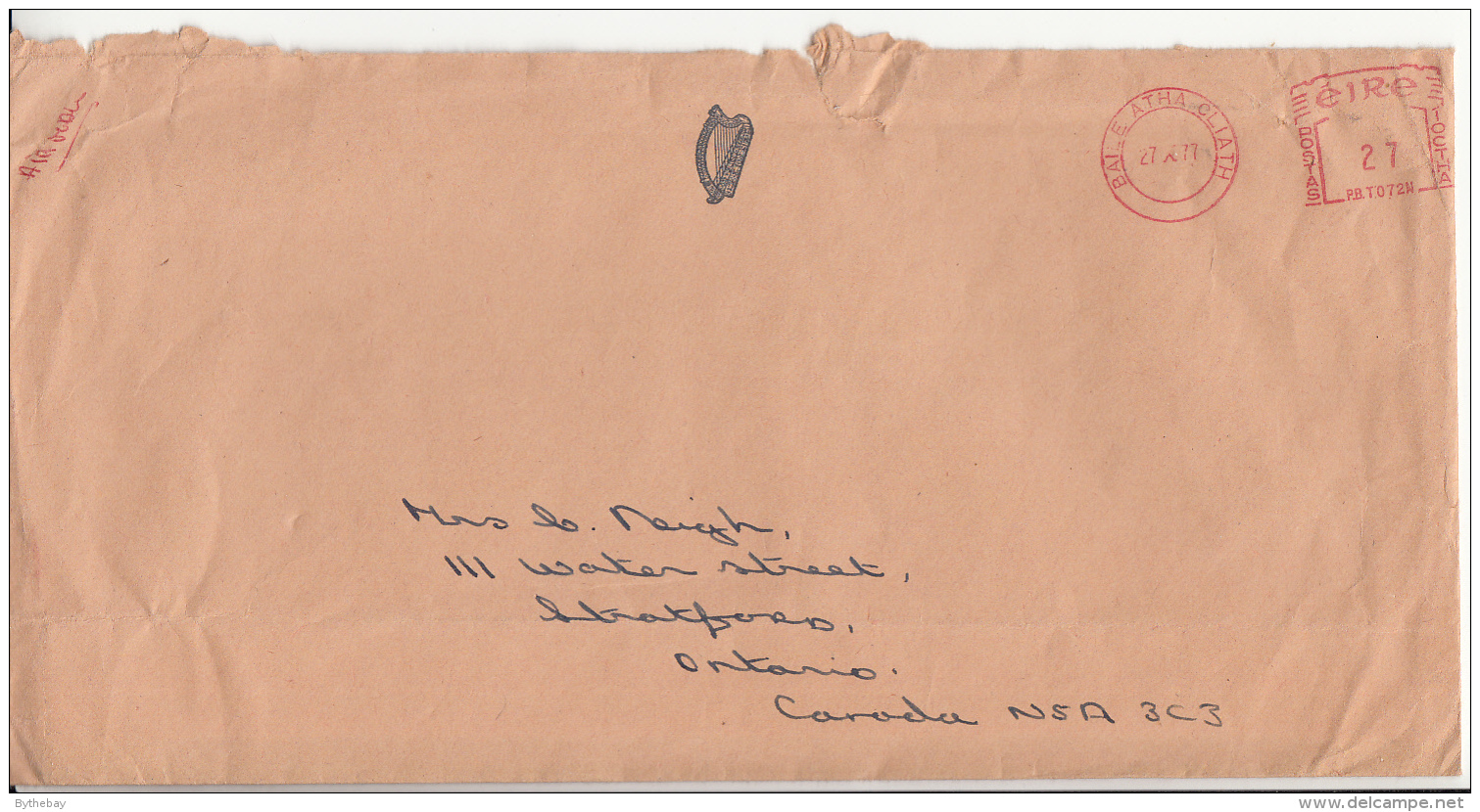 Ireland 1977 Cover To Canada Metered - Lettres & Documents