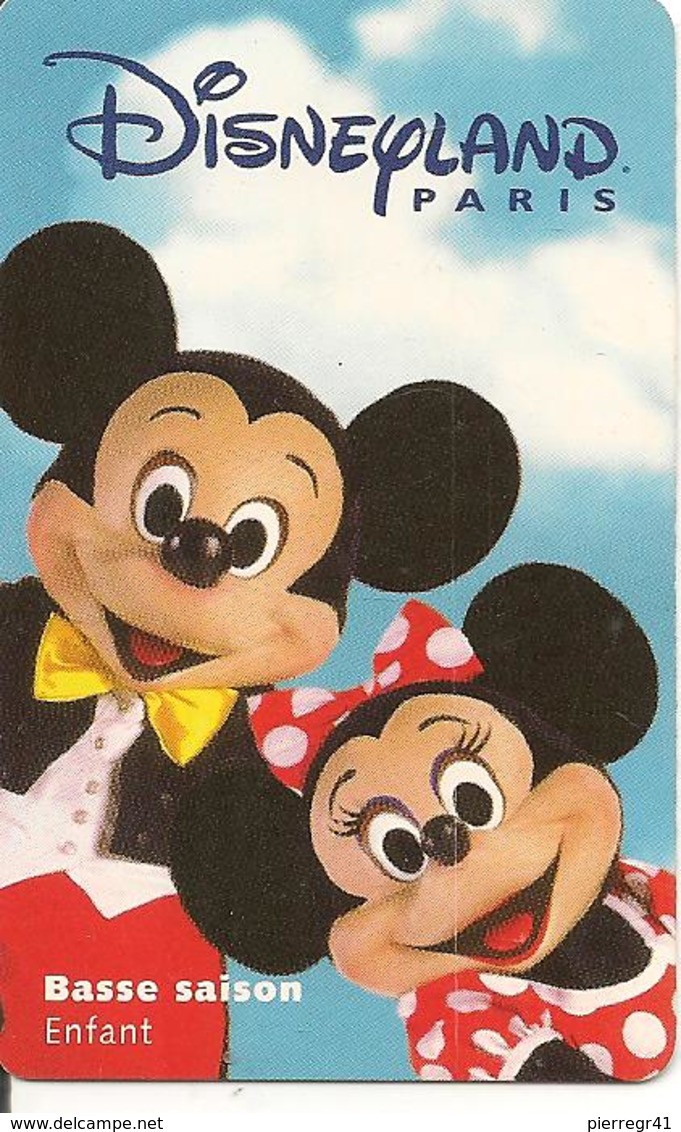 PASS-µ-DISNEY-DISNEYLAND PARIS-1997-PERSONNAGES ENFANT-V°SPEOS Serie N°089733-VALIDE 1 JOUR SAISON BASSE-TBE - Passeports Disney