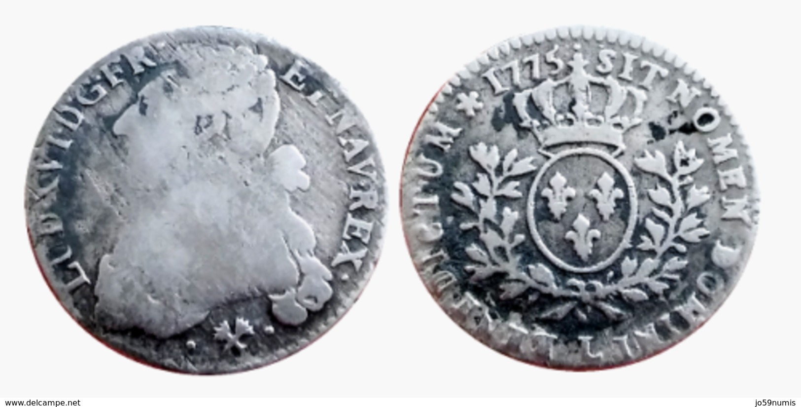 RARE!!! LOUIS XVI 1/5 Ecu 1775 L (Bayonne) GADOURY R2 ARGENT A VOIR!!! - 1774-1791 Louis XVI