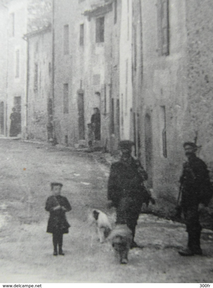 CPA BAUDINARD GRANDE RUE (83 VAR) ANIMEE MILITAIRES HOMMES ENFANTS CHIENS CACHET PERLEE 1916 - Aups