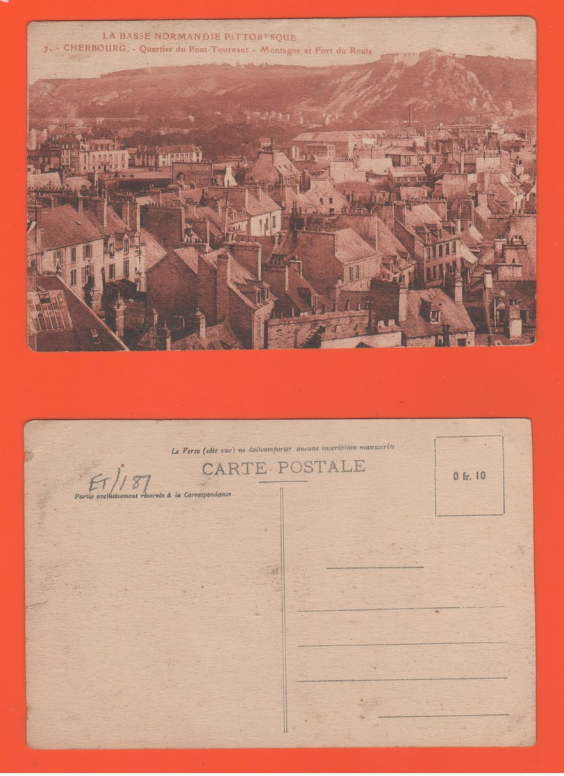 ET/181 LOT DE 7 CARTES CHERBOURG QUARTIER GARE MARITIME AVANT PORT COMMERCE LA RADE PHARE DIGUE BASSE NORMANDIE - Cherbourg