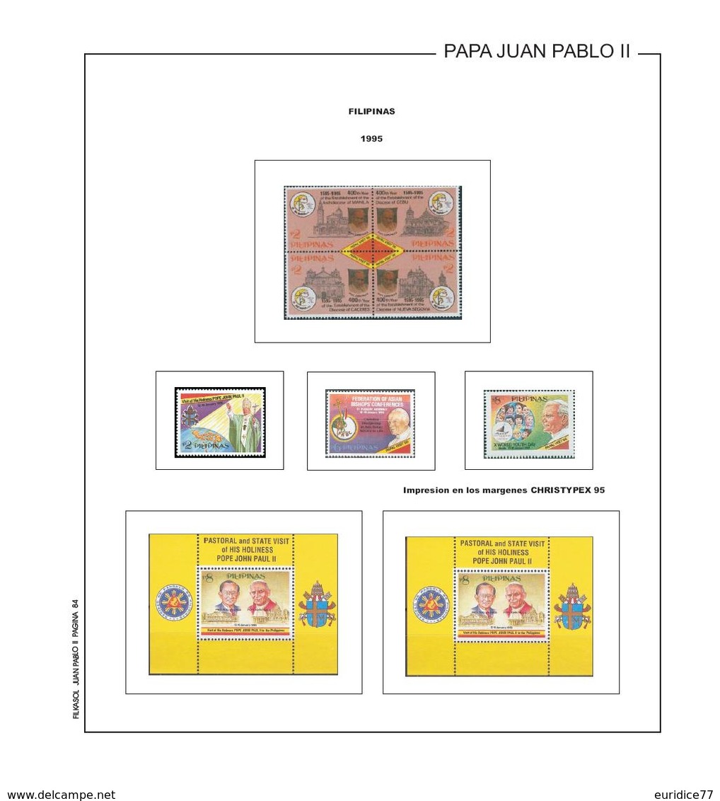 Suplemento Filkasol TEMATICA PAPA JUAN PABLO II 1982-2011 - Montado con filoestuches HAWID transparentes
