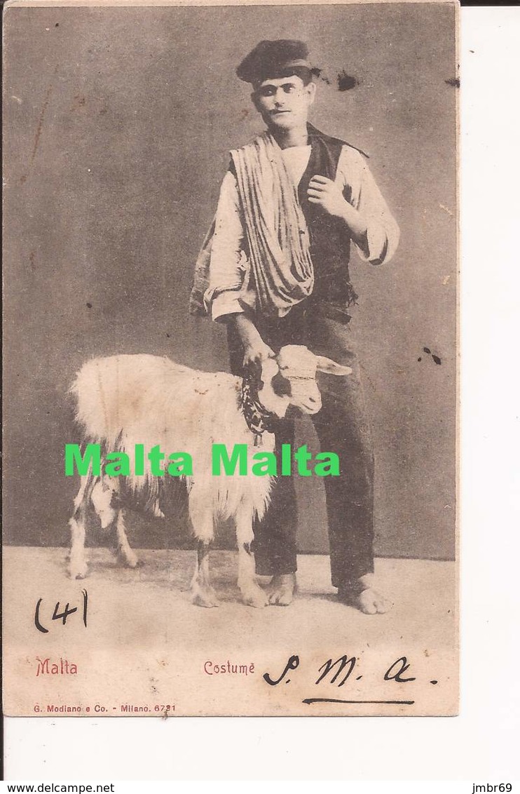 Malte Malta Milk Seller Man Milkman Milkseller Goat Costume Modiano Rare - Malta