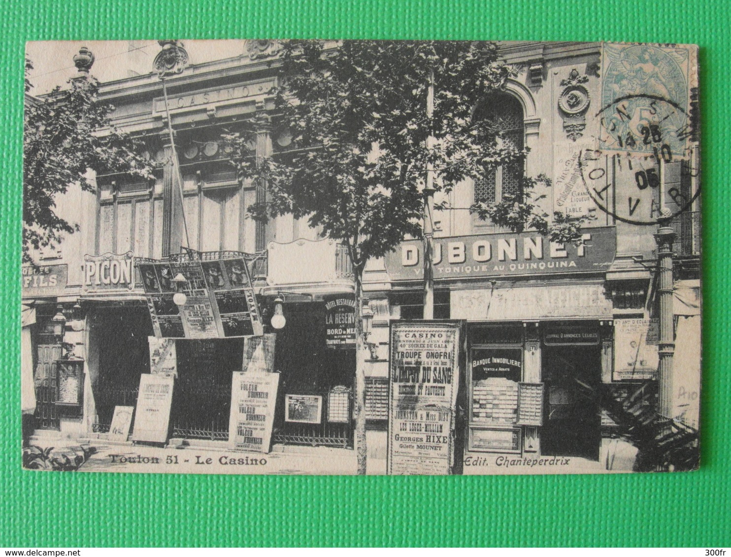 CPA TOULON LE CASINO (83 VAR) ANIMME 1905 DEVANTURE CASINO DUBONNET - Toulon