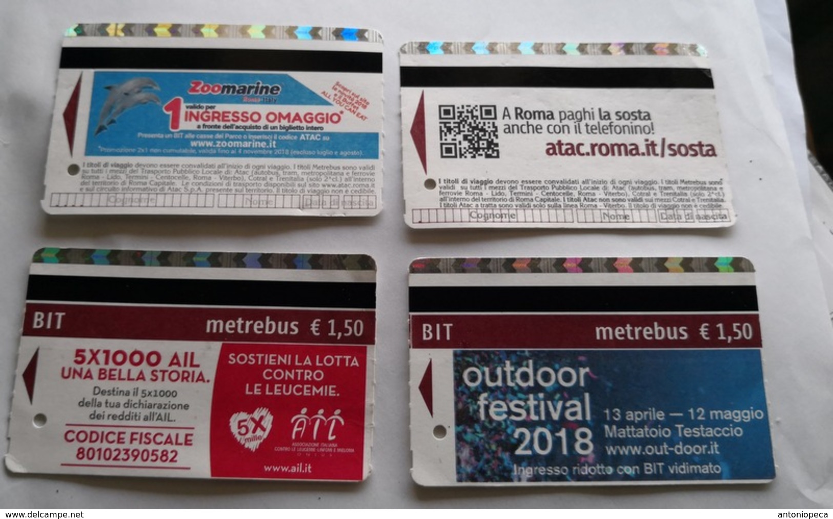 ITALIA,  4 ROME METRO TICKETS 2018 USED - Europa