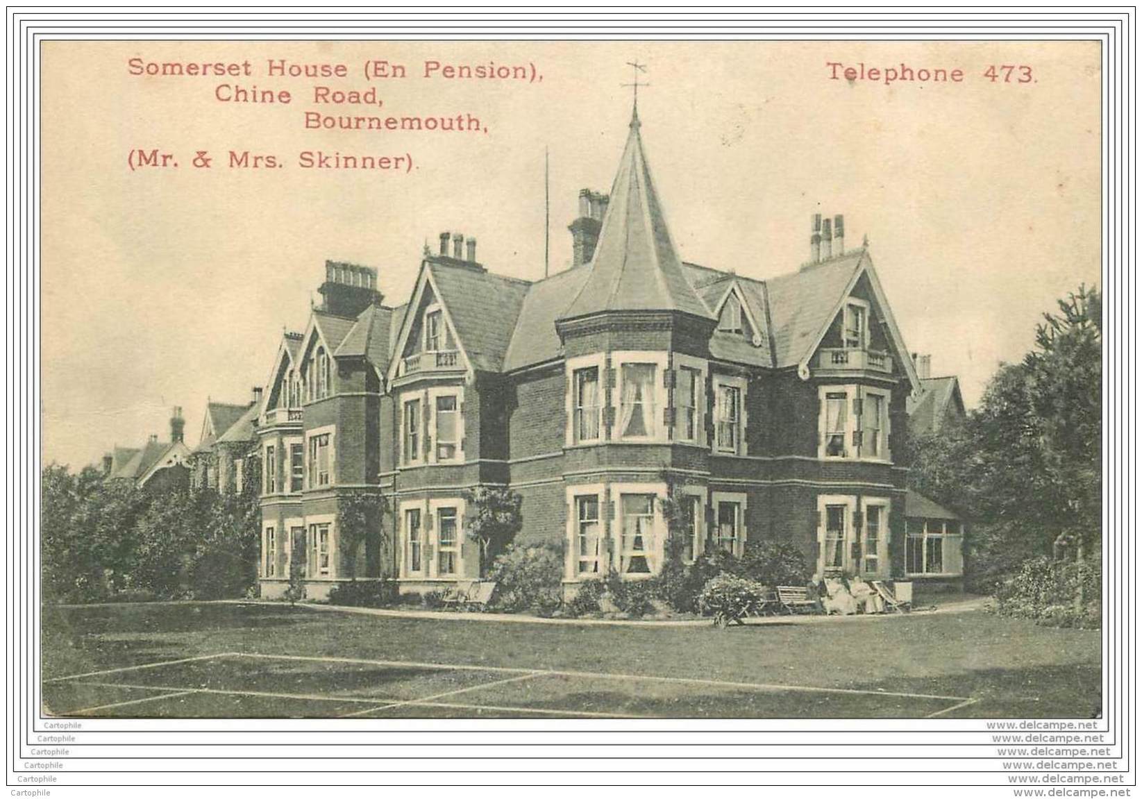 UK - Somerset House, China Road, Bournemouth - Pension Mr  Mrs Skinner - Bournemouth (until 1972)