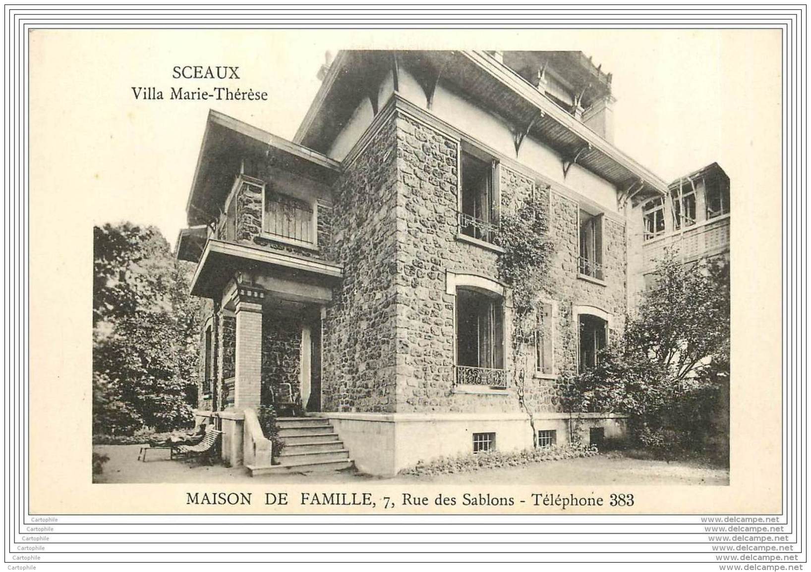 92 - SCEAUX - Villa Marie Therese - Maison De Famille 7 Rue Des Sablons - Sceaux