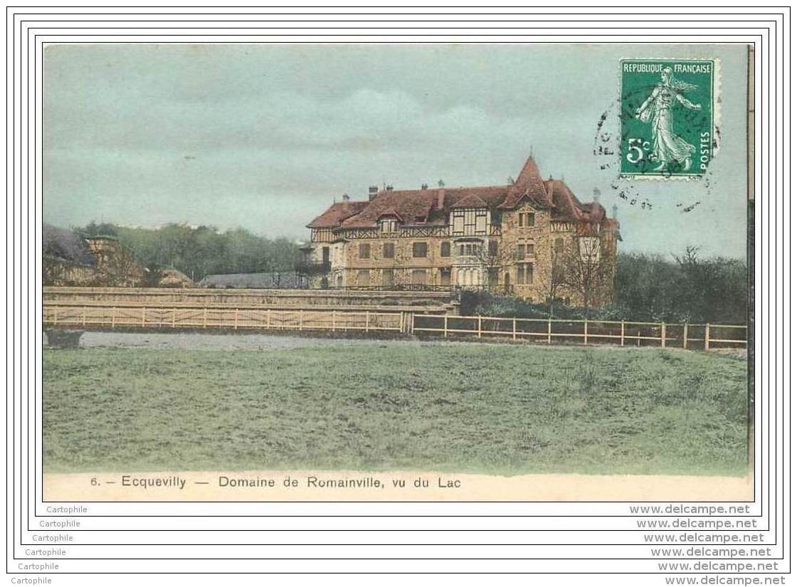 78 - ECQUEVILLY - Domaine De Romainville Vu Du Lac (couleur) - Autres & Non Classés