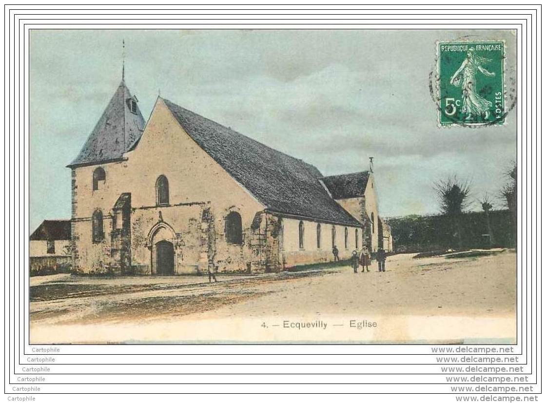 78 - ECQUEVILLY - Eglise (couleur) - Autres & Non Classés