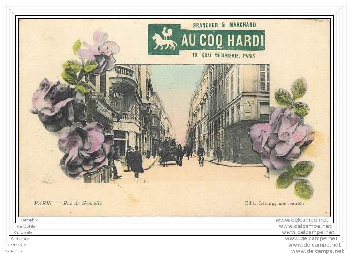 75007 - PARIS - Rue De Grenelle - Pub  'Au Coq Hardi' - District 07